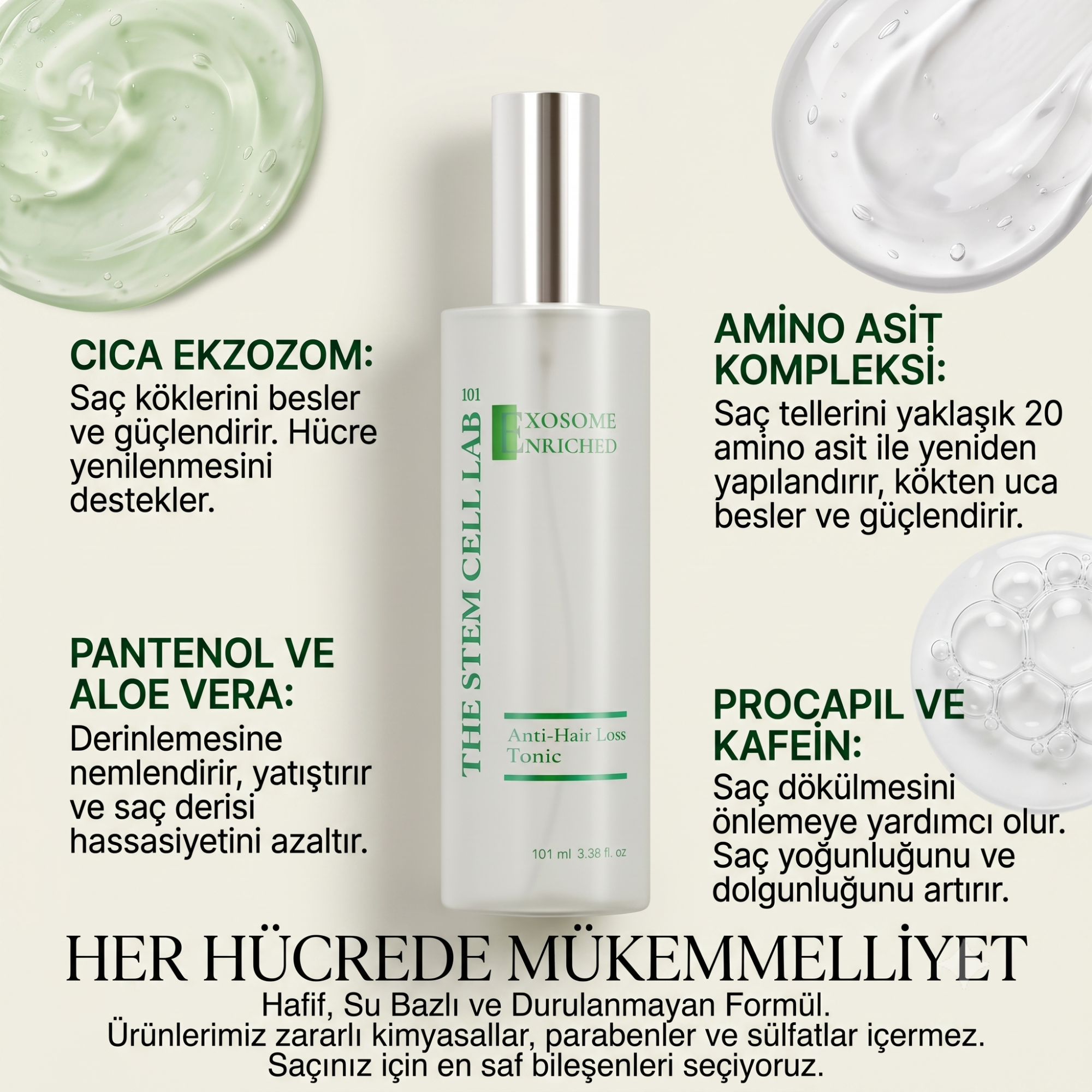 Eksozom ile Zenginleştirilmiş Saç Ekimi Sonrası Sabah Bakım Seti | Anti-Hair Loss Shampoo 340ml - Anti-Hair Loss Tonic 100ml - Hair Serum 50ml