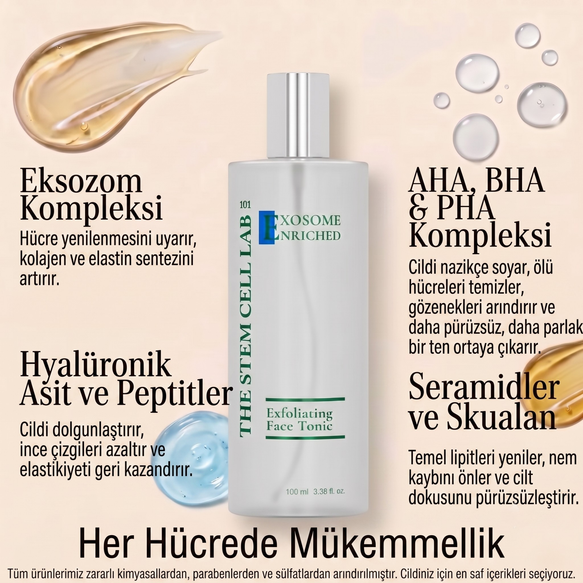 Eksozom ile Zenginleştirilmiş Daily Glow Koruma Seti - Peeling Etkili Yüz Toniği 100ml + Anti-Aging Serum 30ml + Nemlendirici Krem 50ml + Sun Cream 50+ SPF 50ml