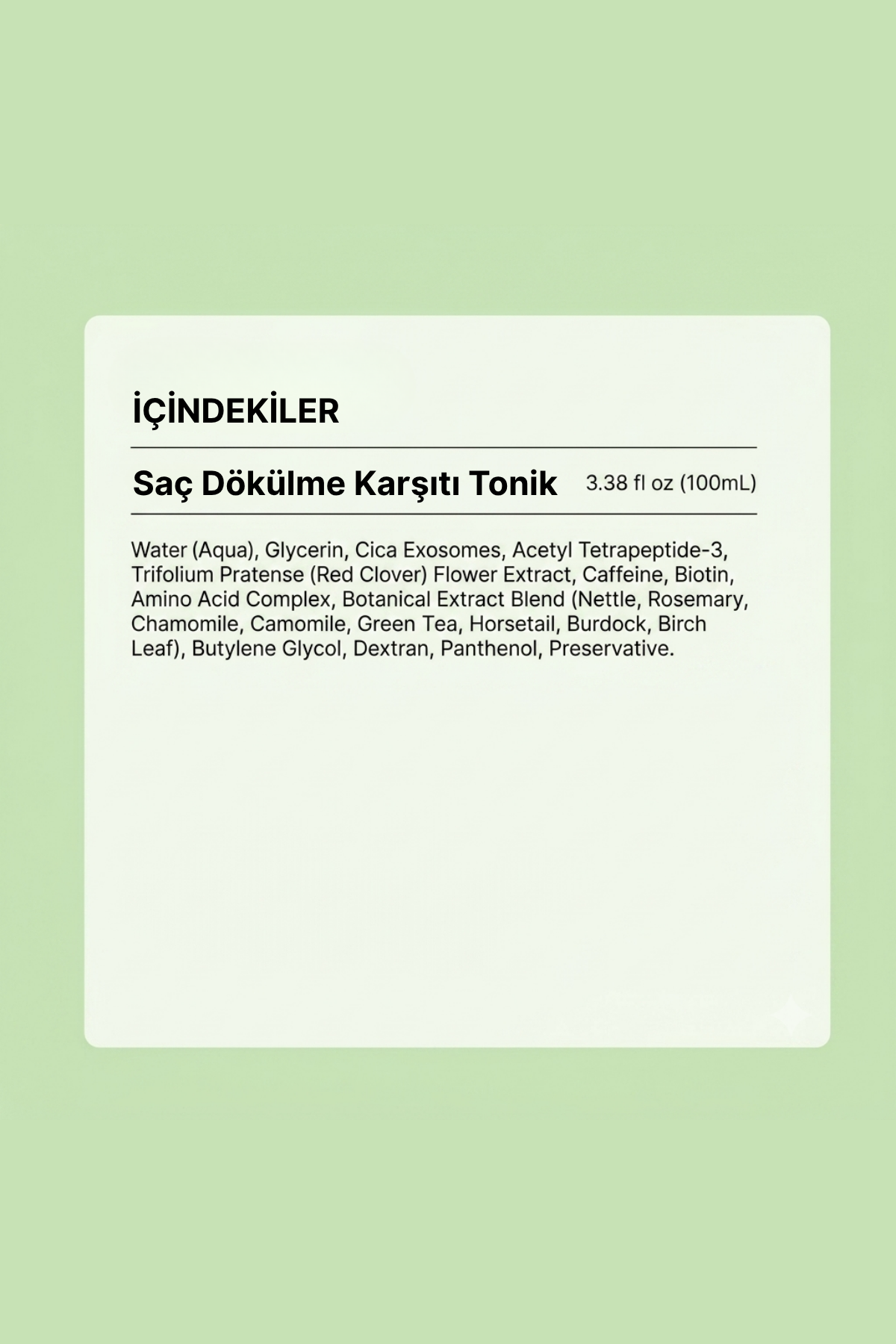 Hair Tonic | Eksozom ile Zenginleştirilmiş Saç Dökülme Karşıtı Tonik | 100ml