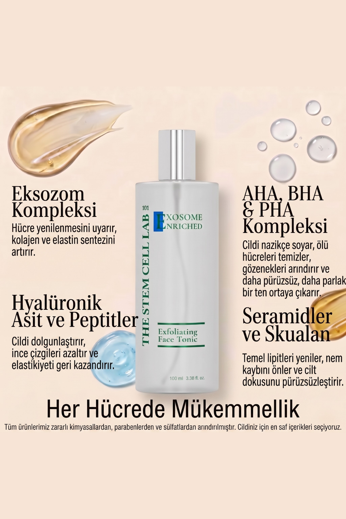 Face Tonic | Eksozom ile Zenginleştirilmiş Peeling Etkili Yüz Toniği | 100 ml