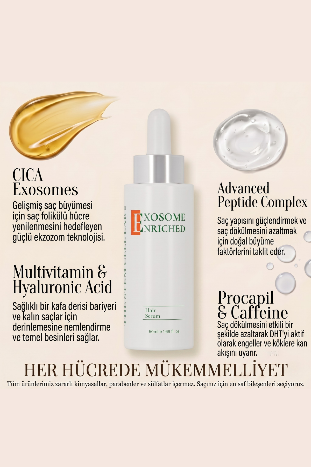 Hair Serum | Eksozom ile Zenginleştirilmiş Saç Serumu | 50ml