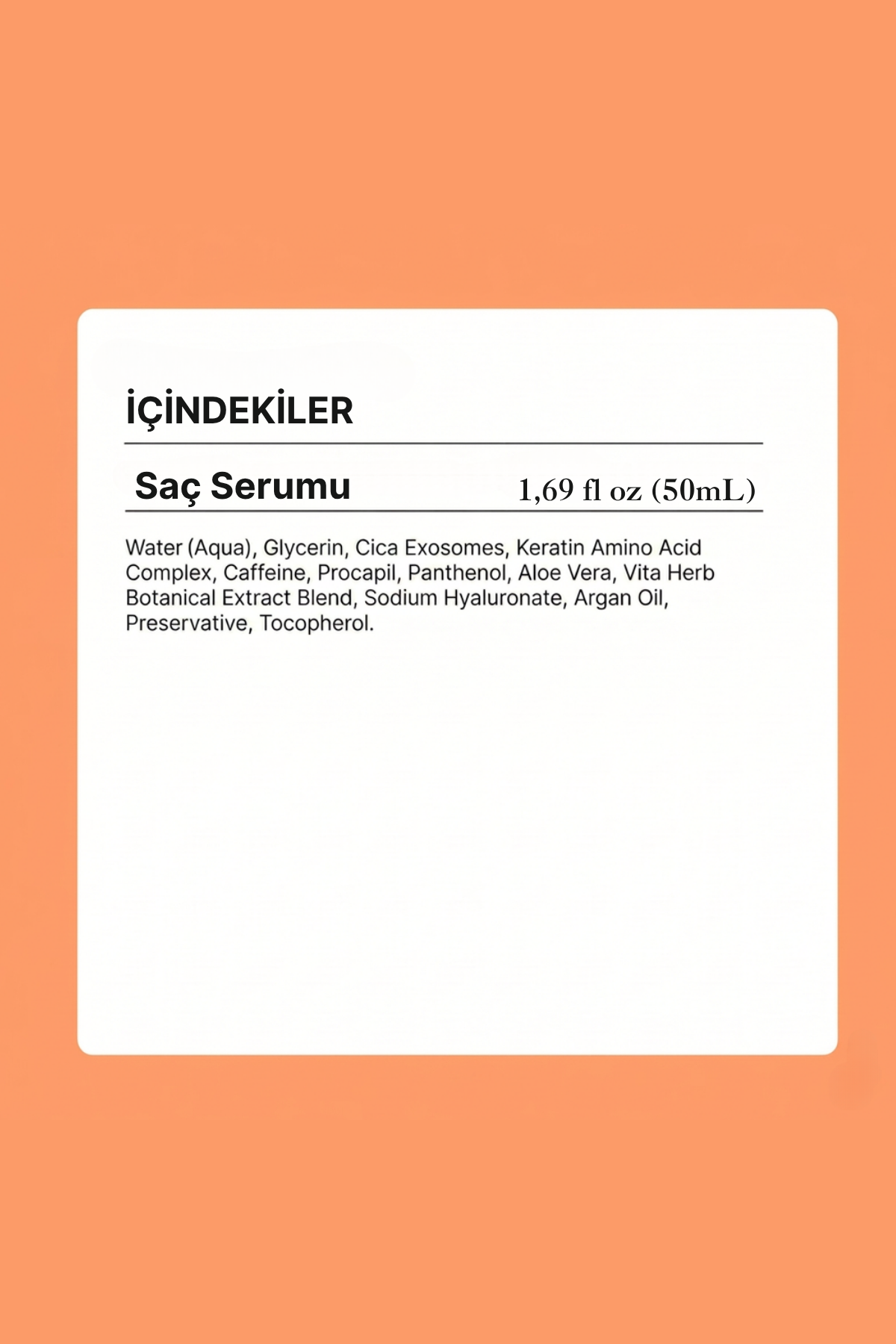 Hair Serum | Eksozom ile Zenginleştirilmiş Saç Serumu | 50ml