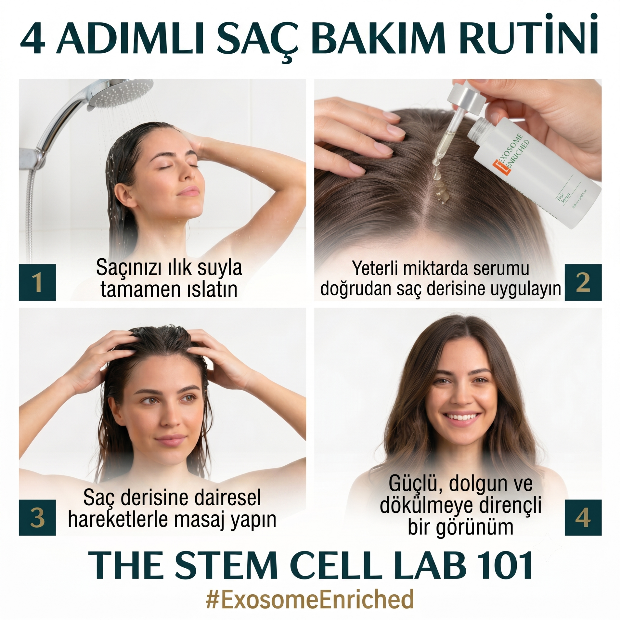 Eksozom ile Zenginleştirilmiş Night Deep Restore Saç Bakımı Seti | Anti-Hair Loss Tonic 100ml - Hair Serum 50ml