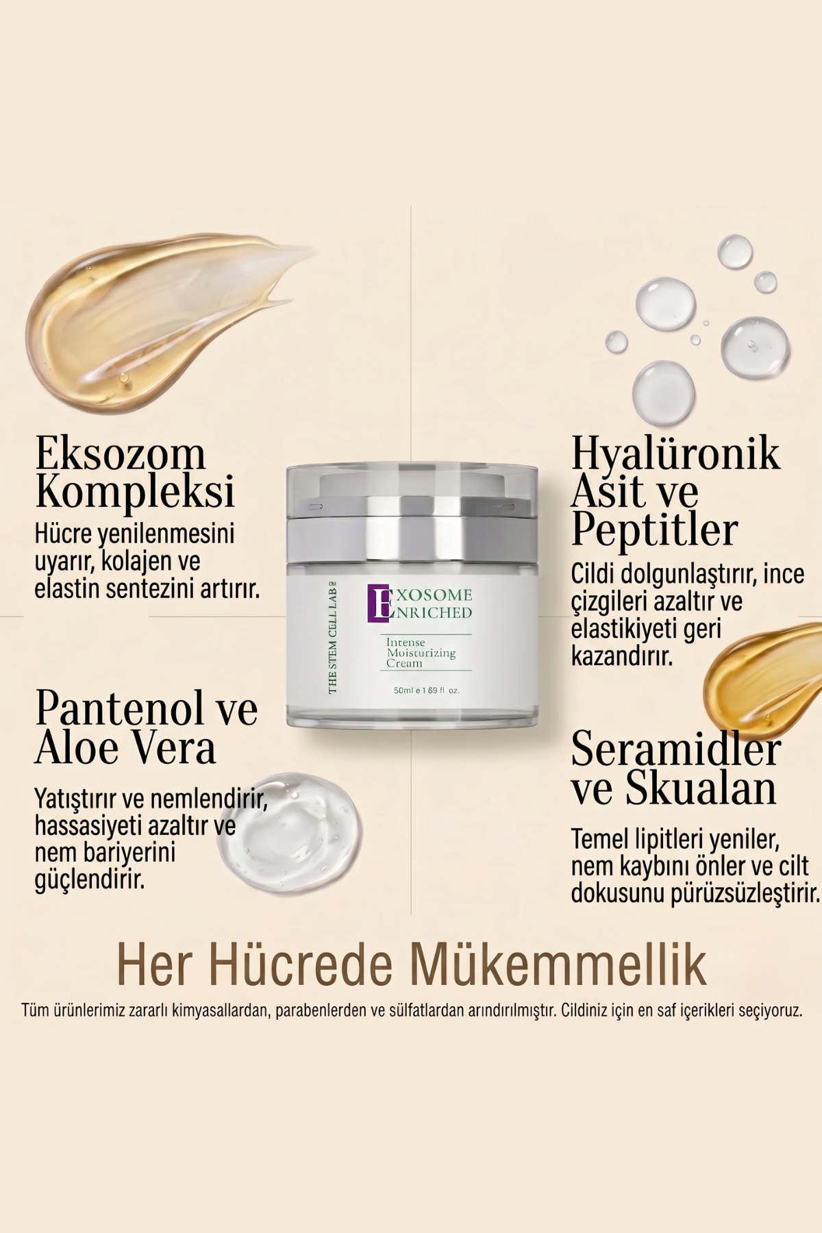 Eksozom ile Zenginleştirilmiş Nemlendirici Krem