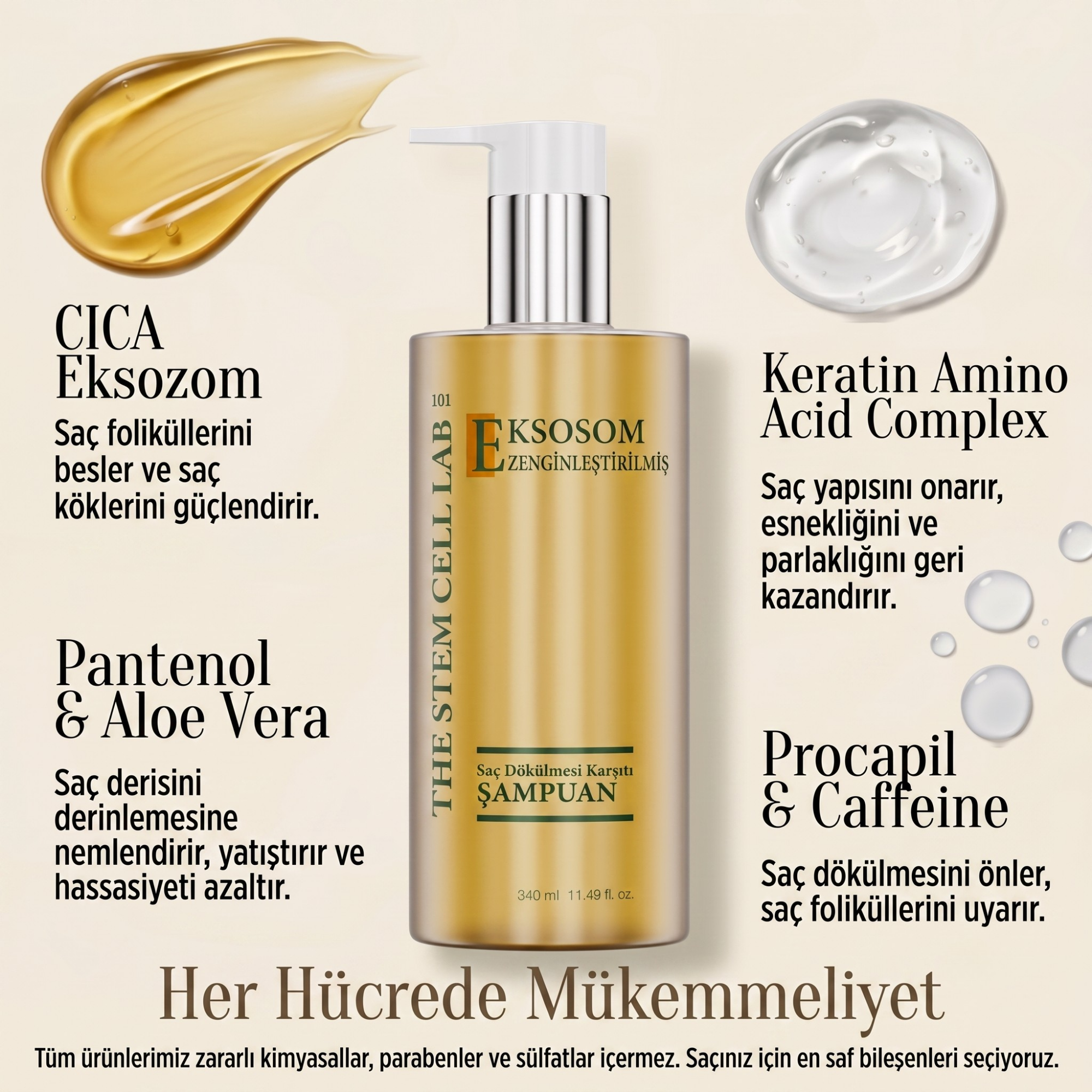 Eksozom ile Zenginleştirilmiş Saç Ekimi Sonrası Sabah Bakım Seti | Anti-Hair Loss Shampoo 340ml - Anti-Hair Loss Tonic 100ml - Hair Serum 50ml