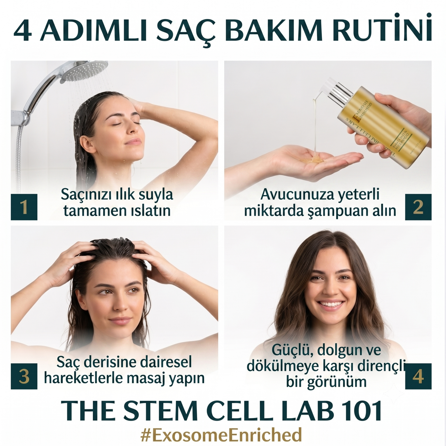 Eksozom ile Zenginleştirilmiş Saç Ekimi Sonrası Sabah Bakım Seti | Anti-Hair Loss Shampoo 340ml - Anti-Hair Loss Tonic 100ml - Hair Serum 50ml