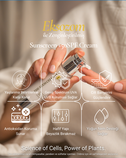 Sun Cream 50+ SPF | Eksozom ile Zenginleştirilmiş Güneş Kremi 50+ Spf | 50ml