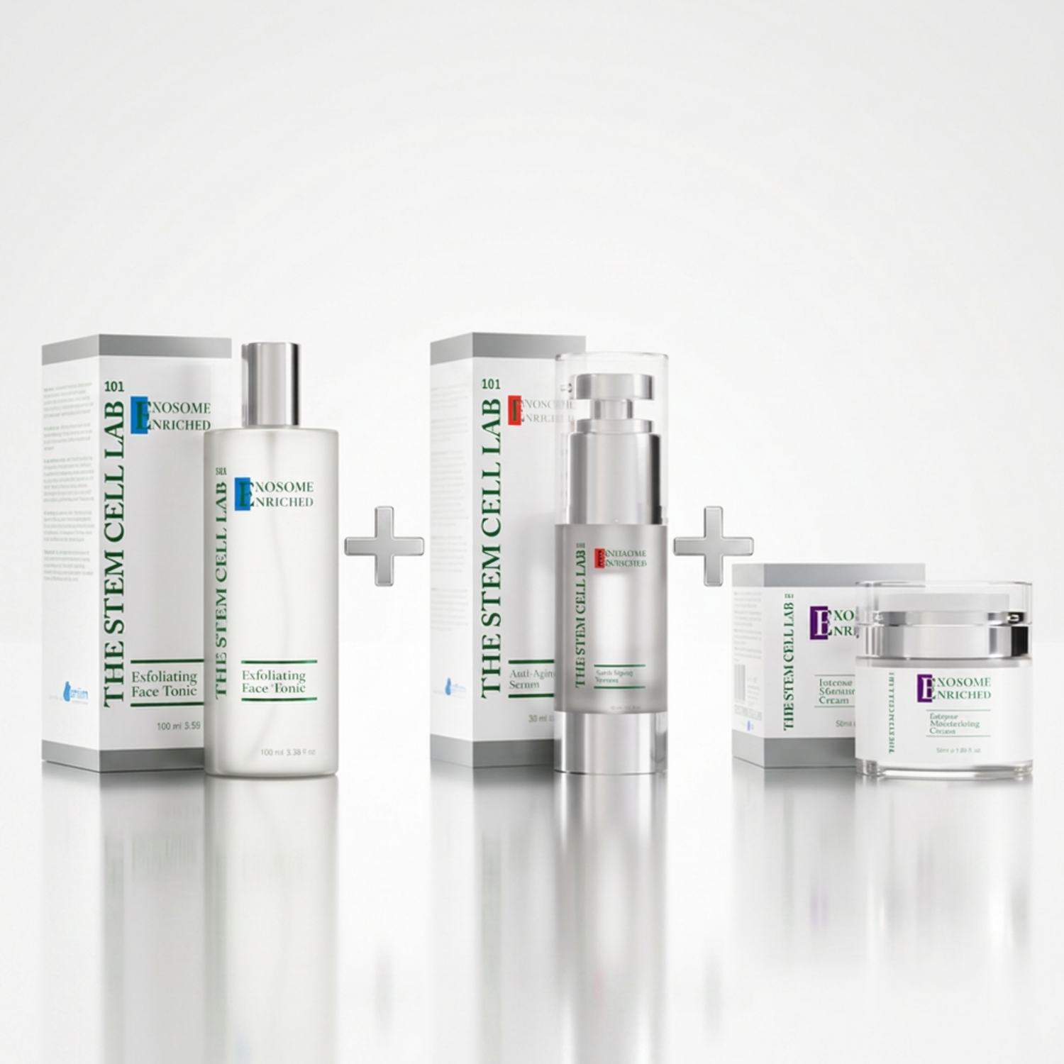 Eksozom ile Zenginleştirilmiş Intensive Anti-Aging Night Set | Peeling Etkili Yüz Toniği 100ml + Anti-Aging Serum 30ml + Nemlendirici Krem 50ml